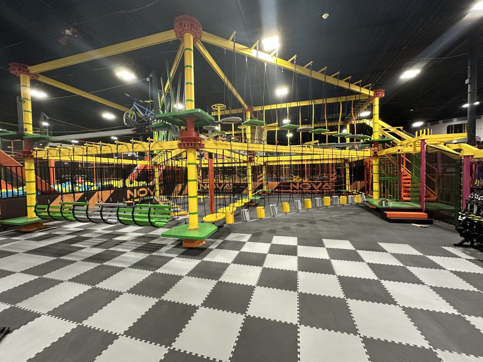 Rope course and play structures at Nova Adventure Park Reading